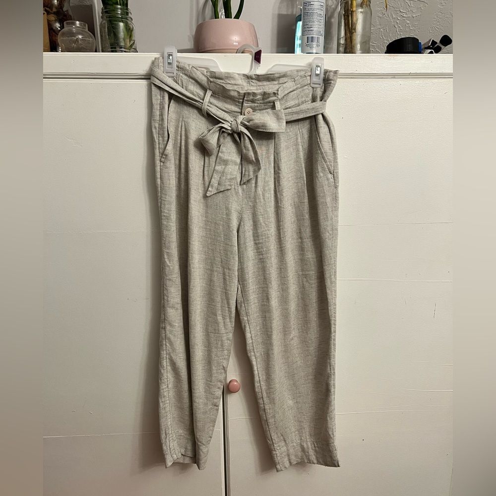 Loft linen blend high waisted straight pants - Picture 4 of 9
